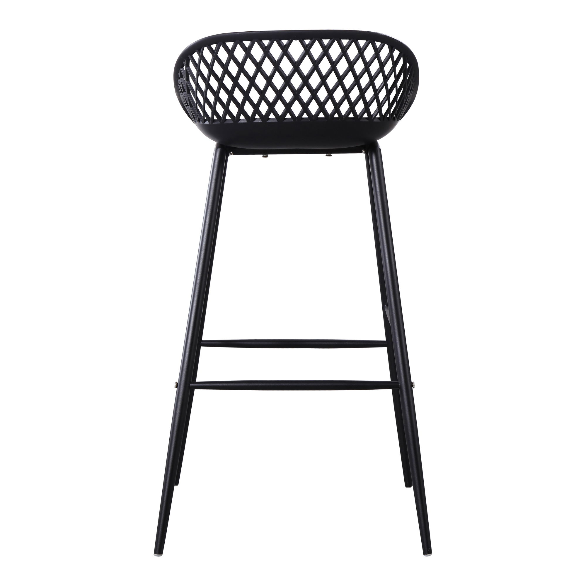 Piazza Outdoor Barstool Black - Set Of Two, Outdoor Chair by Moe's Home, 1'7.29" width x 3'1.2" height x 1'7.68" depth View 8