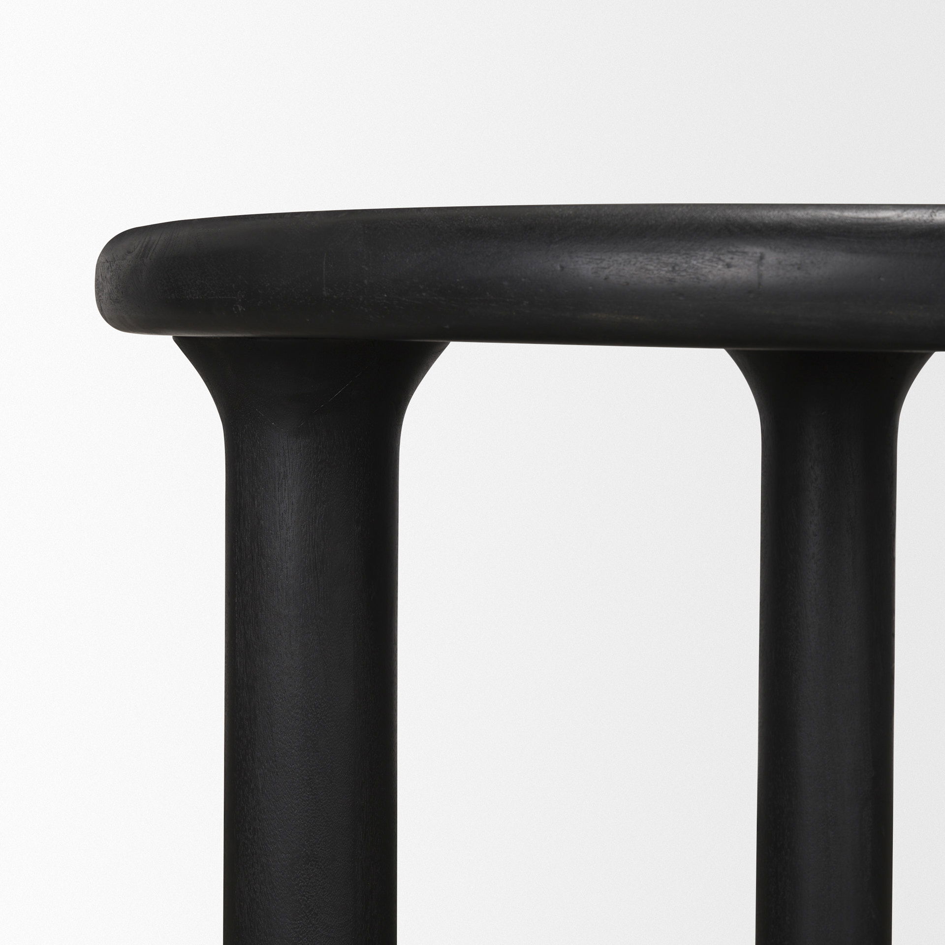 Soma Textured Black Acacia Wood Round Dining Table large image 