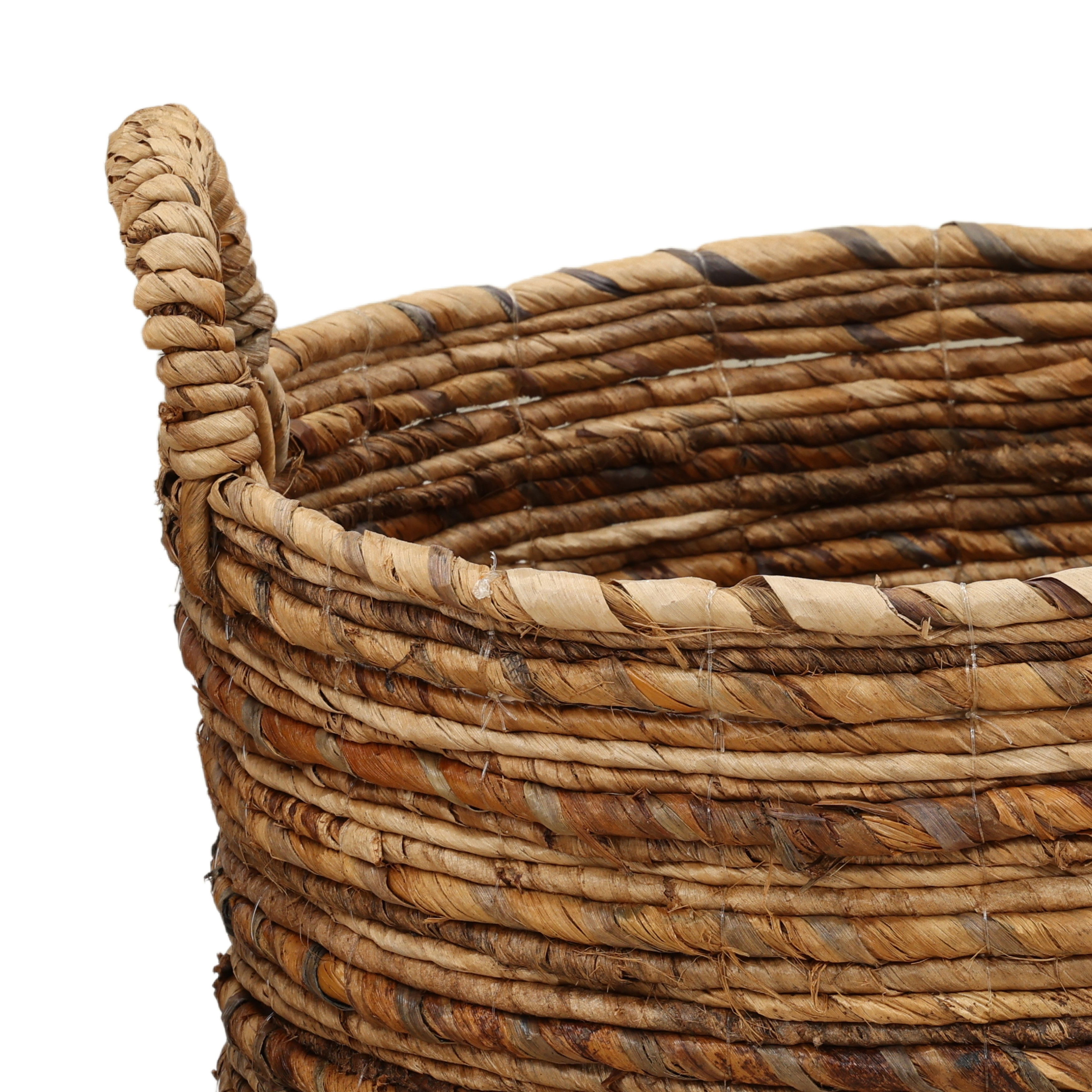 Milos Basket Set of 3 Natural, Bins & Basket by Dovetail, 19.68" width x 17.71" height x 19.68" diameter x 19.68" depth View 2