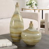 Cascade Glass Bottles Set/2, by Uttermost, 6.25" width x 1'9.25" height x 6.25" depth thumbnail 2
