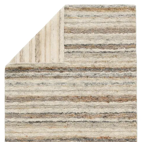 Tikka Handmade Striped Cream/ Gray Area Rug (10