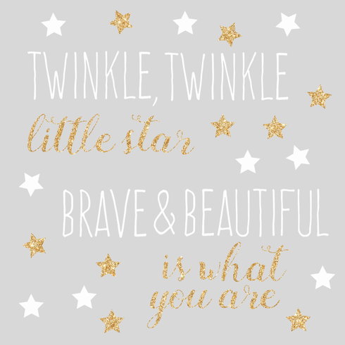 Twinkle Twinkle Little Star Quote Wall Decals With Glitter