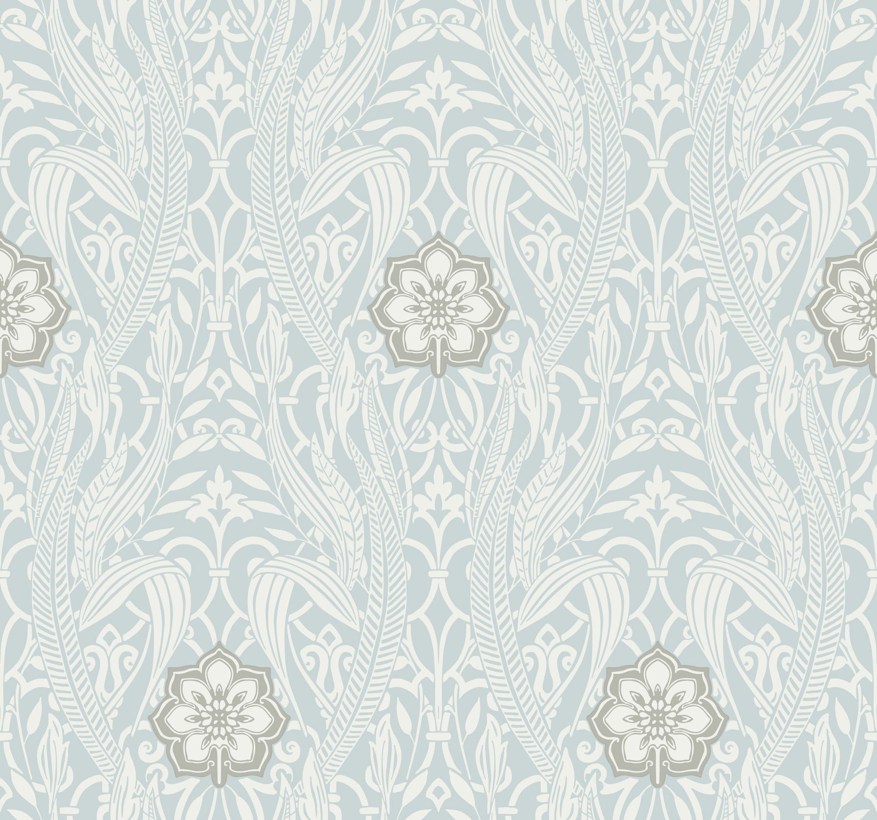 Gatsby Damask Blue Wallpaper large image 