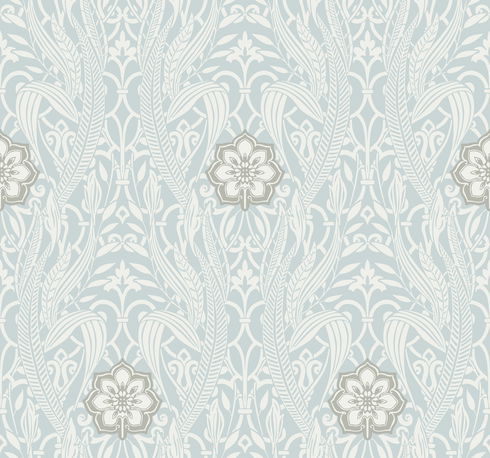 Gatsby Damask Blue Wallpaper