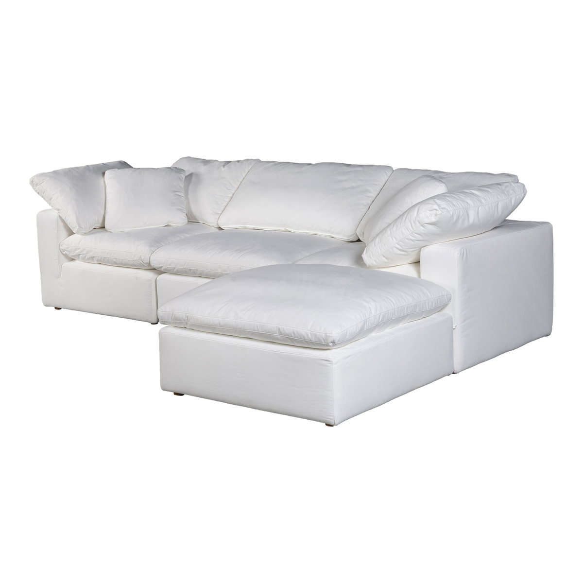 Terra Condo Lounge Modular Sectional Cream White, Sectional Sofa by Moe's Home, 114" width x 32" height x 76" depth View 3