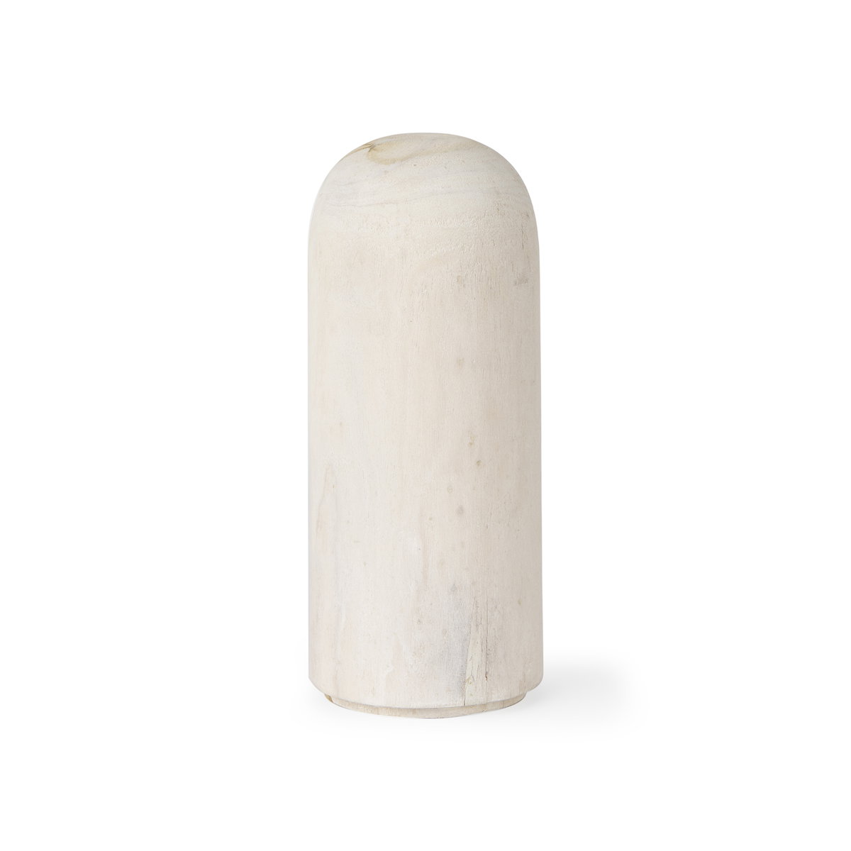 Knox Medium White-Wash Wood Decorative Object, by Mercana, 4.5" length x 4.5" width x 10" height View 1