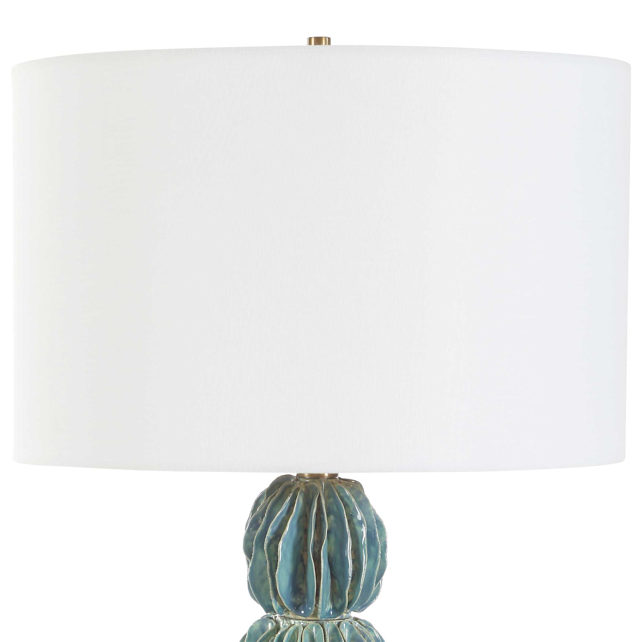 Bonaire Teal Blue Table Lamp, by Uttermost, 13" width x 25.25" height x 13" depth View 6