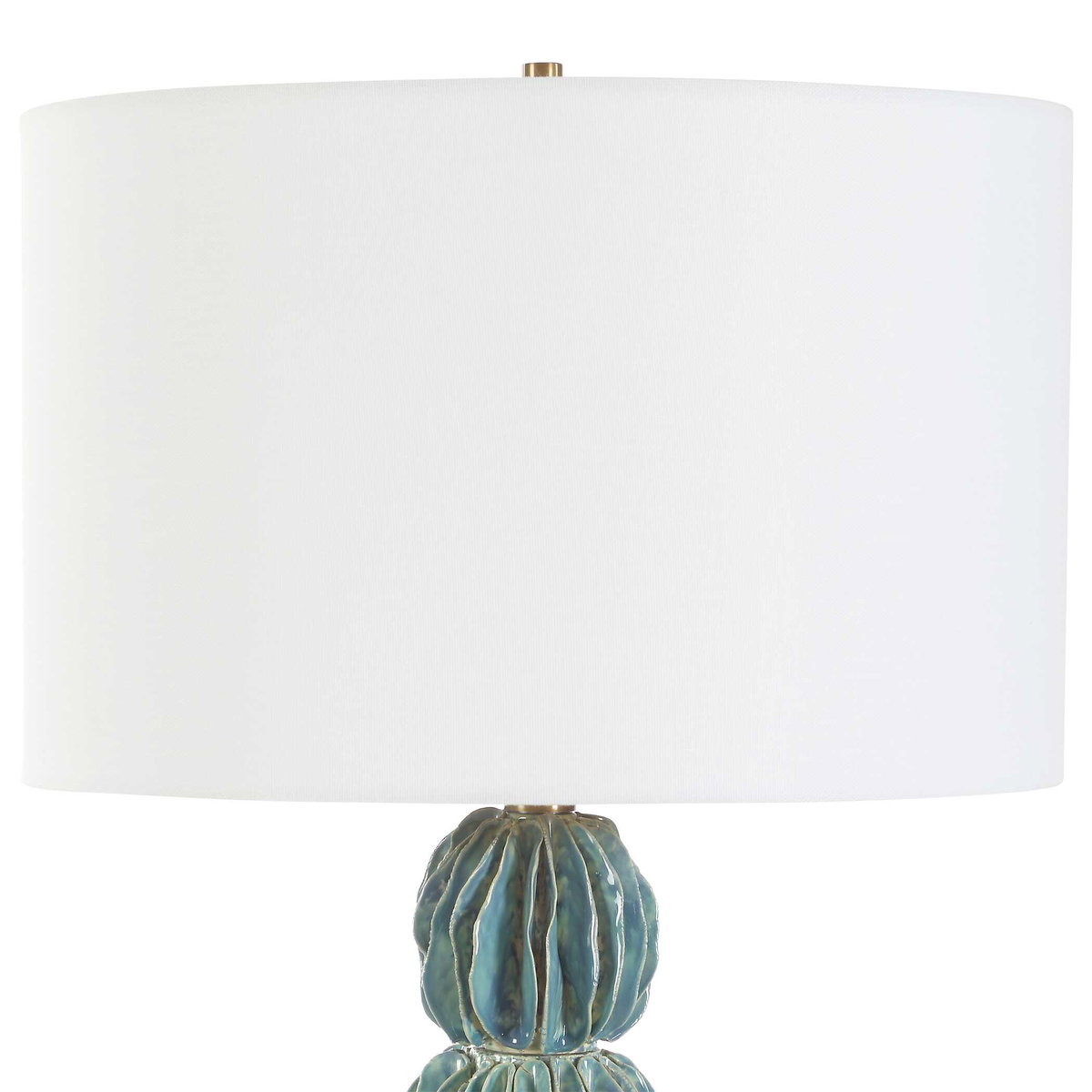 Bonaire Teal Blue Table Lamp, by Uttermost, 13" width x 25.25" height x 13" depth View 6