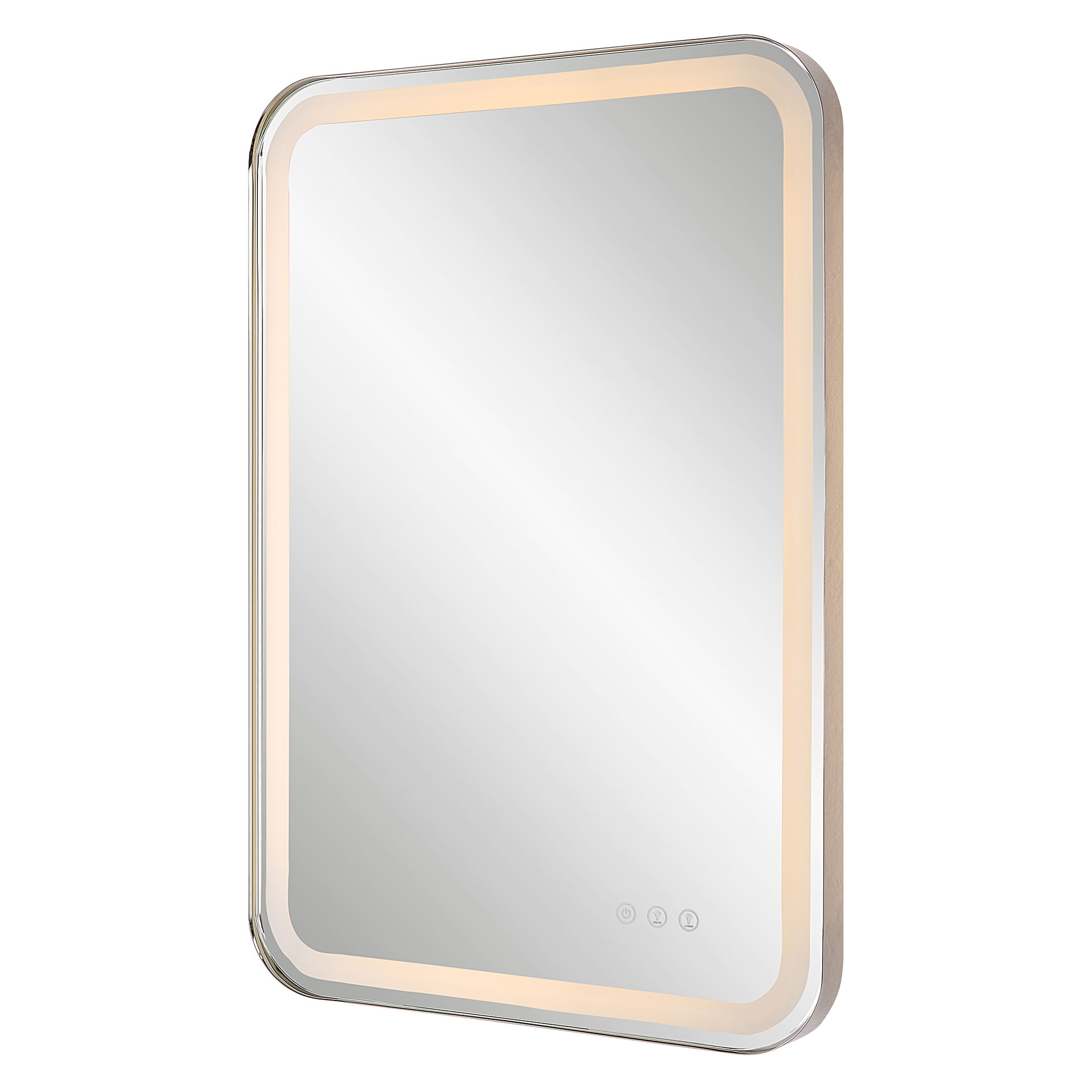 Crofton Lighted Nickel Vanity Mirror large image 