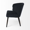 Niles 23.5L x 24.0W x 32.0H Navy Fabric Seat with Dark Brown Wooden Legs Wingback Dining Chair thumbnail 3