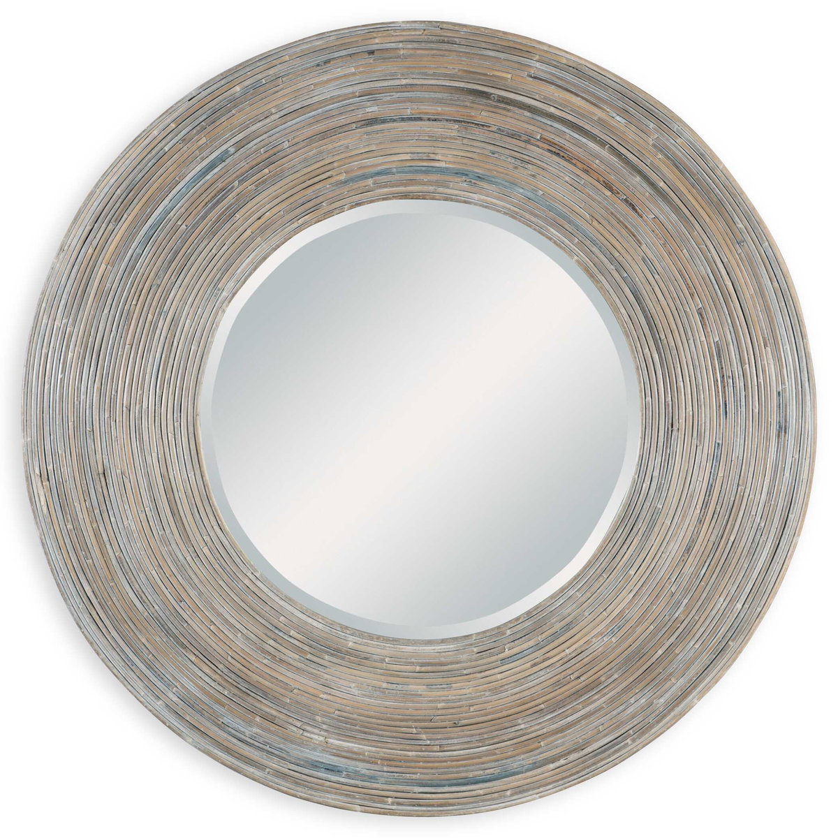 Vortex White Washed Round Mirror, by Uttermost, 47" width x 2" height x 47" depth View 1