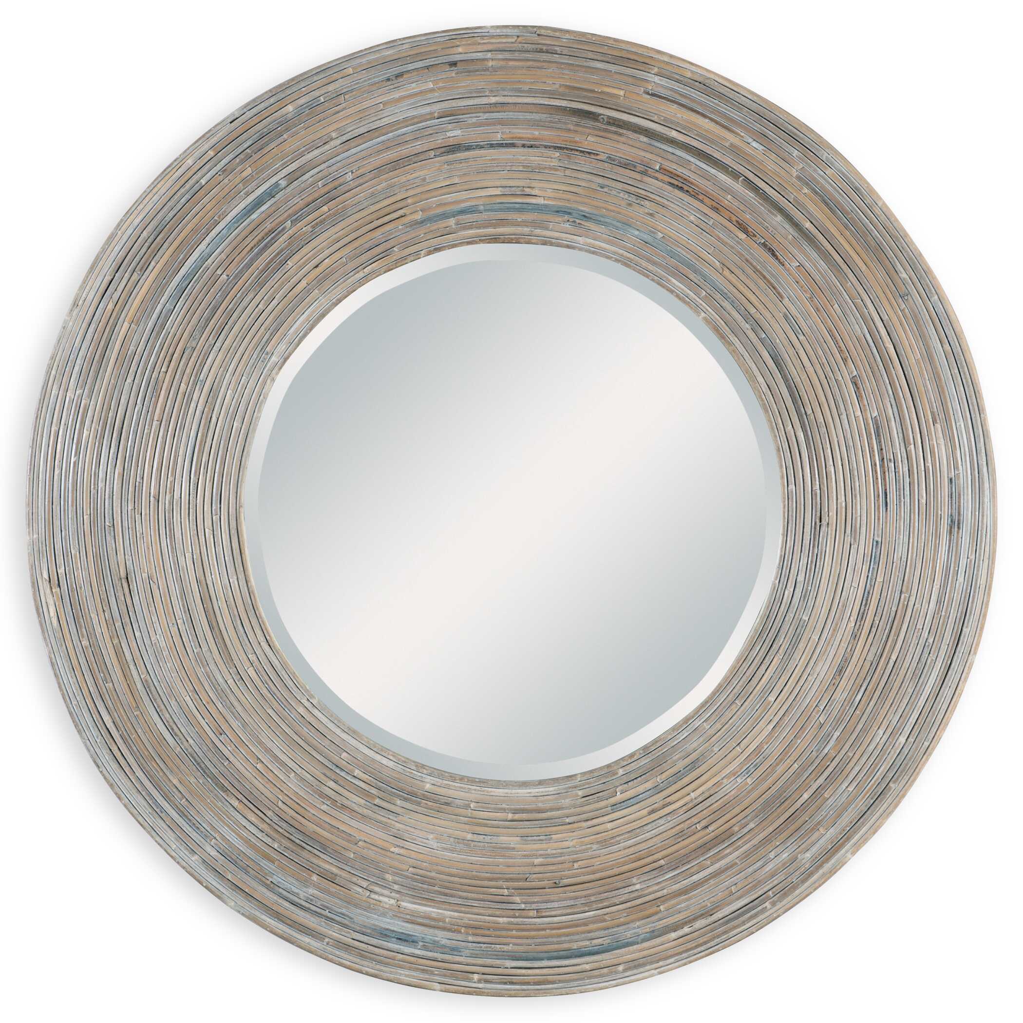 Vortex White Washed Round Mirror large image 