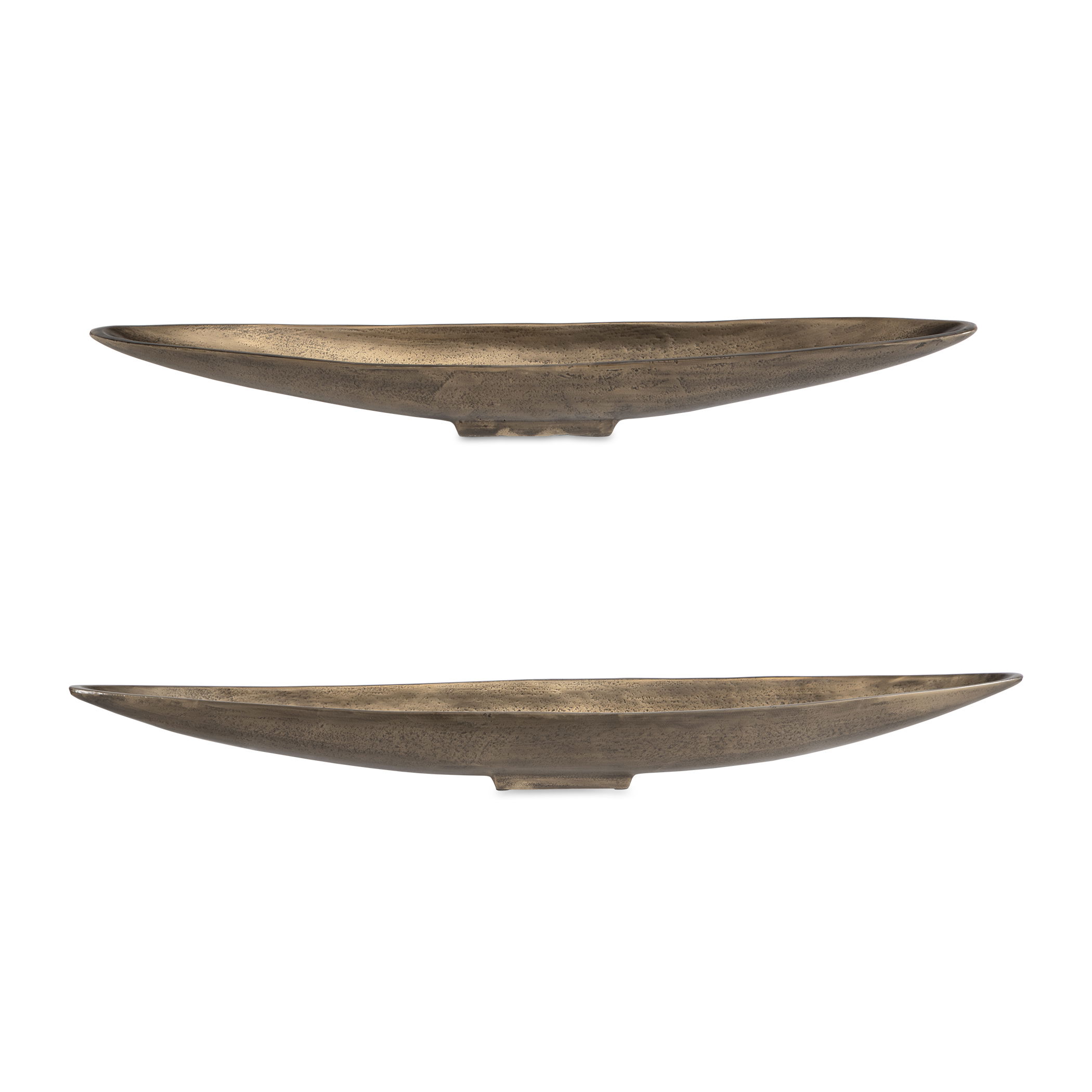 River Run Antique Brass Bowls Set/2, Decorative by Uttermost, 31" width x 3.5" height x 5.5" depth View 1