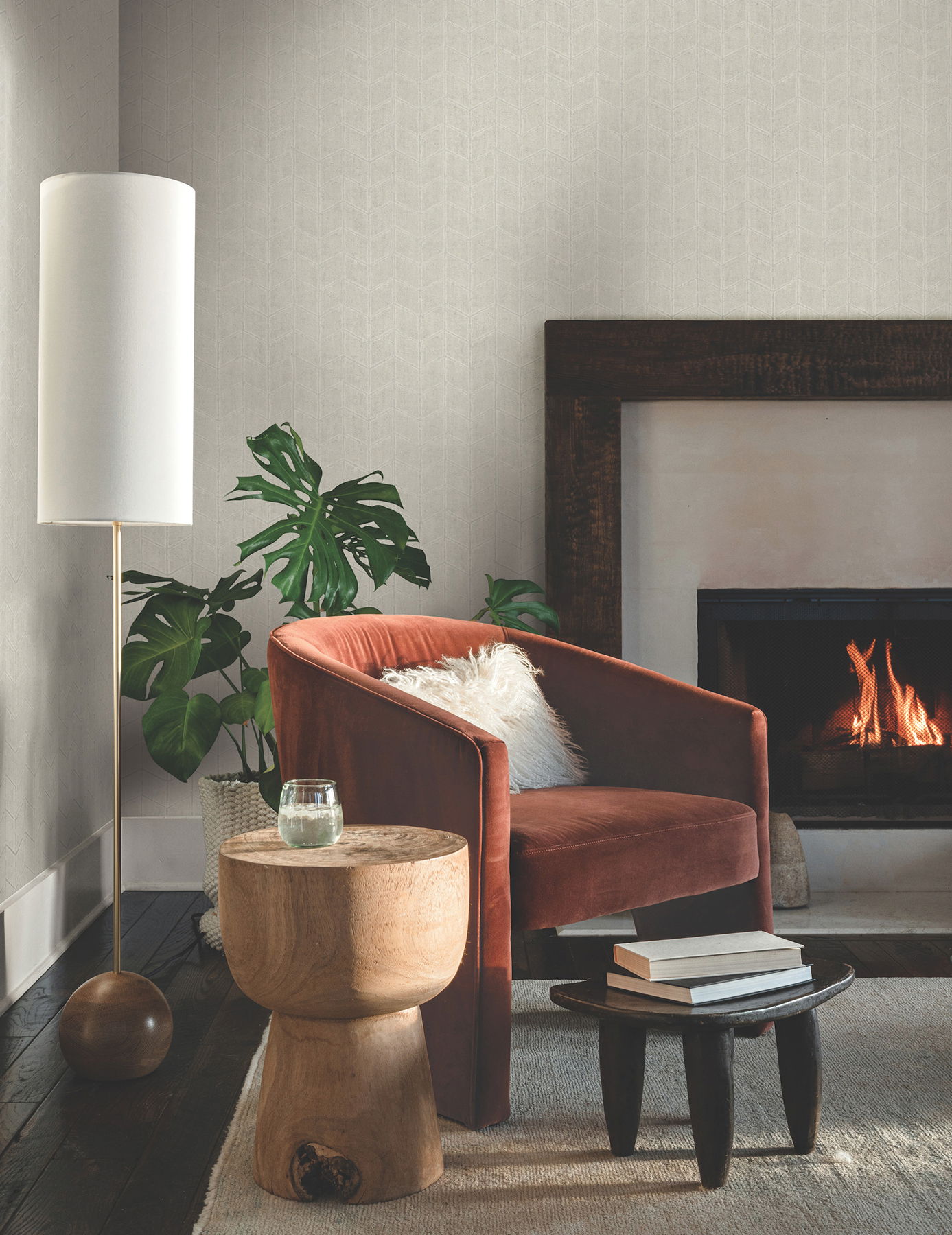 Flatiron Geometric Pearl Grey Wallpaper large image 