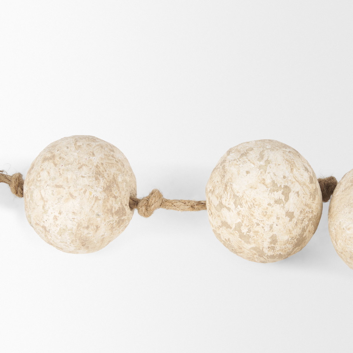 Varamala Beige Paper Mache Sphere Garland, Decorative Object by Mercana, 40" length x 2.5" width x 2.5" height View 8