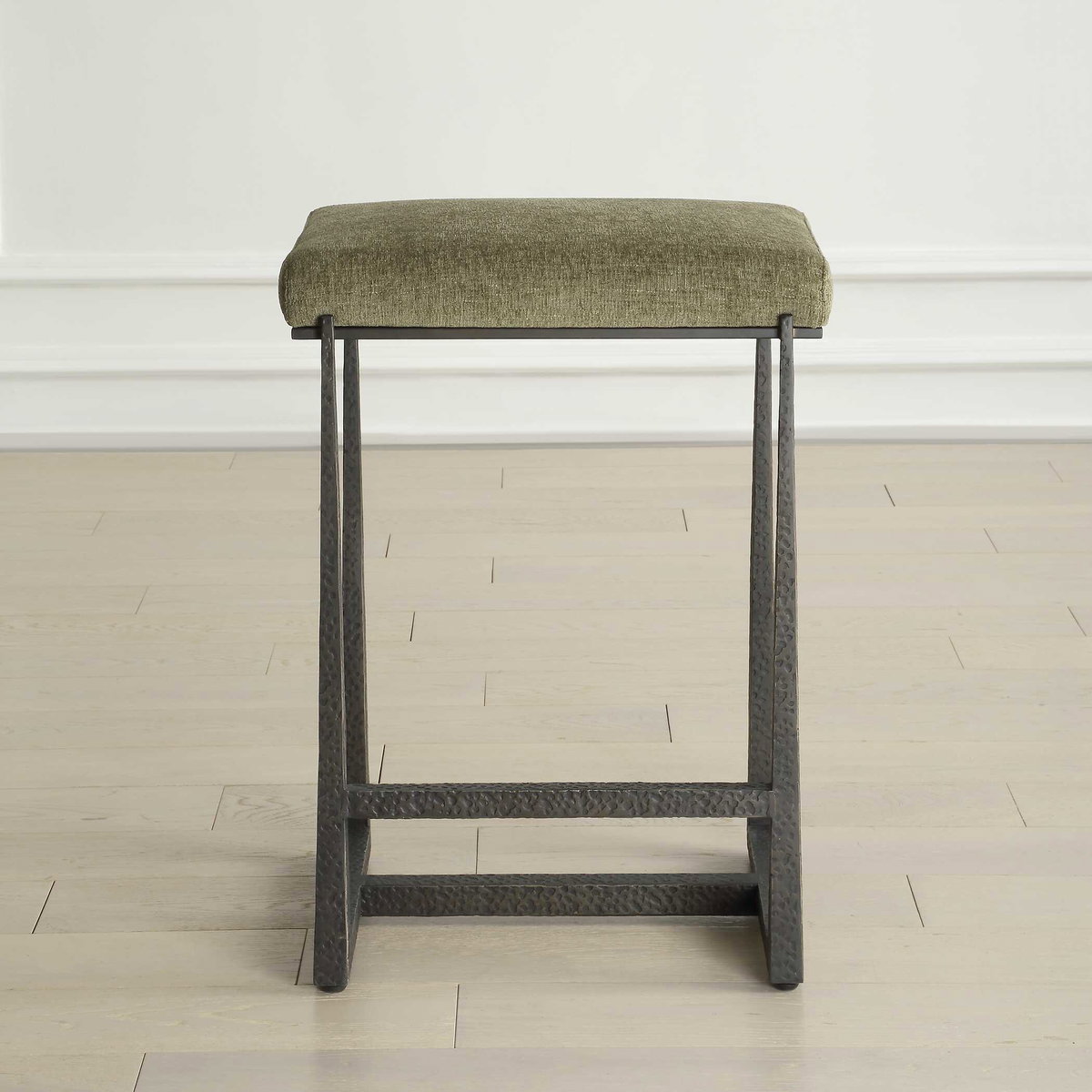 Midas Bronze Counter Stool, Furniture by Uttermost, 18.5" width x 26" height x 15.5" depth View 2