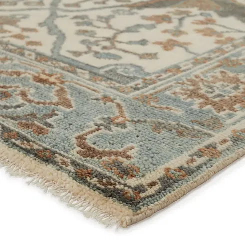 Jaipur Living Slayton Handknotted Medallion Ivory Light Teal Area Rug