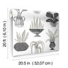 Plant Party Black Peel & Stick Wallpaper, by York Wall, 20' length x 1'8.5" width x 0.02" depth thumbnail 8