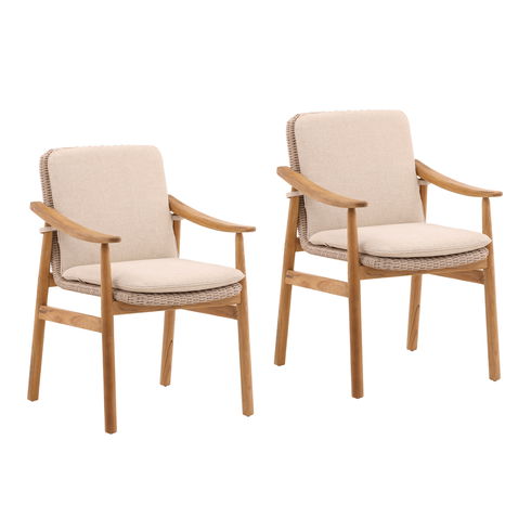Wembley Outdoor Dining Chair Set of 2 Beige