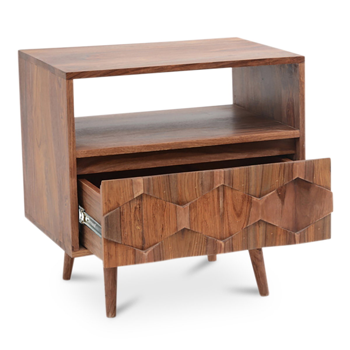 O2 Nightstand Natural, by Moe's Home, 22" width x 22" height x 16" depth View 3