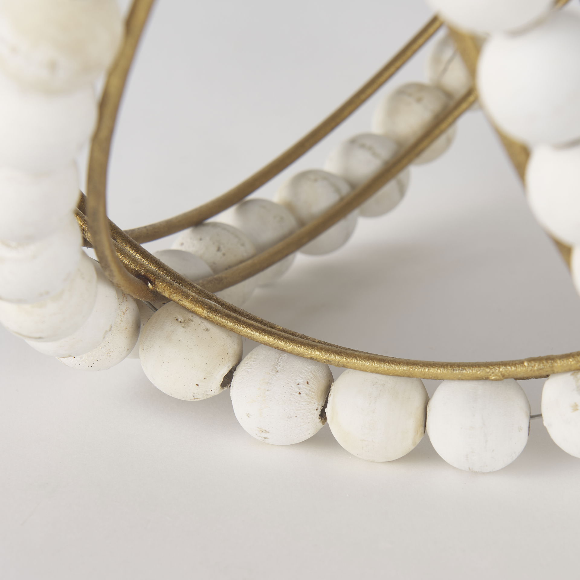 Espanlade II Large 11L x 11W White Wooden Beaded Orb, Decorative Object by Mercana, 11.22" length x 11.22" width x 11.61" height View 8