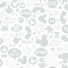 Mickey Mouse Icons Silver Peel & Stick Wallpaper, by York Wall, 16'6" length x 1'8.5" width x 0.02" depth thumbnail