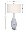 Clariot Ribbed Blue Table Lamp, by Uttermost, 16" width x 31" height x 16" depth thumbnail 3