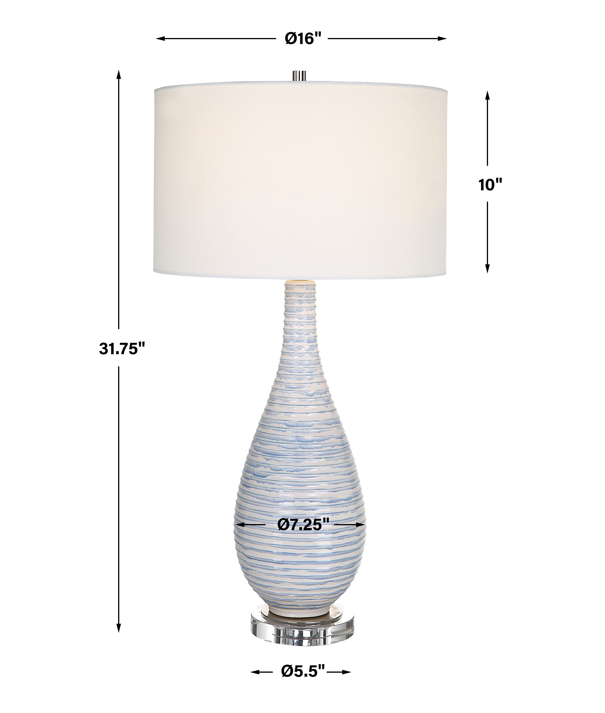 Clariot Ribbed Blue Table Lamp large image 