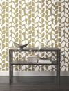 Primitive Vines Gold Metallic Wallpaper, by York Wall, 27' length x 2'3" width x 0.02" depth thumbnail 3