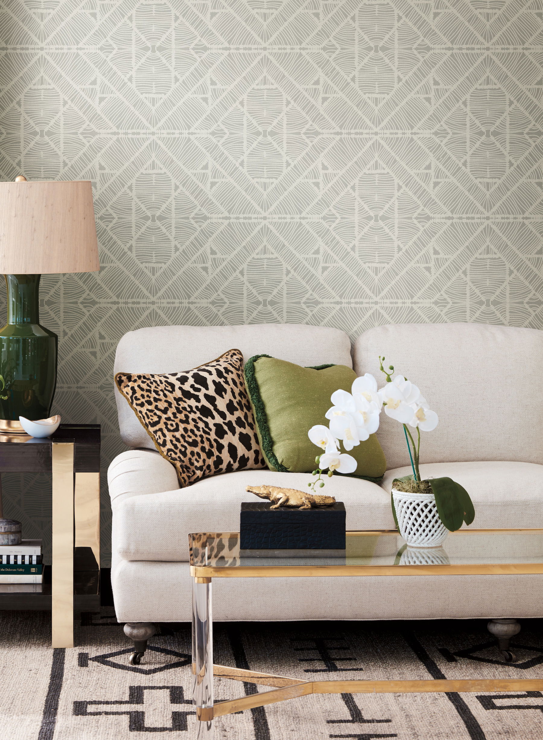 Diamond Macrame Grey Wallpaper large image 