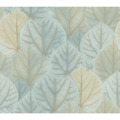 Leaf Concerto Turquoise Wallpaper