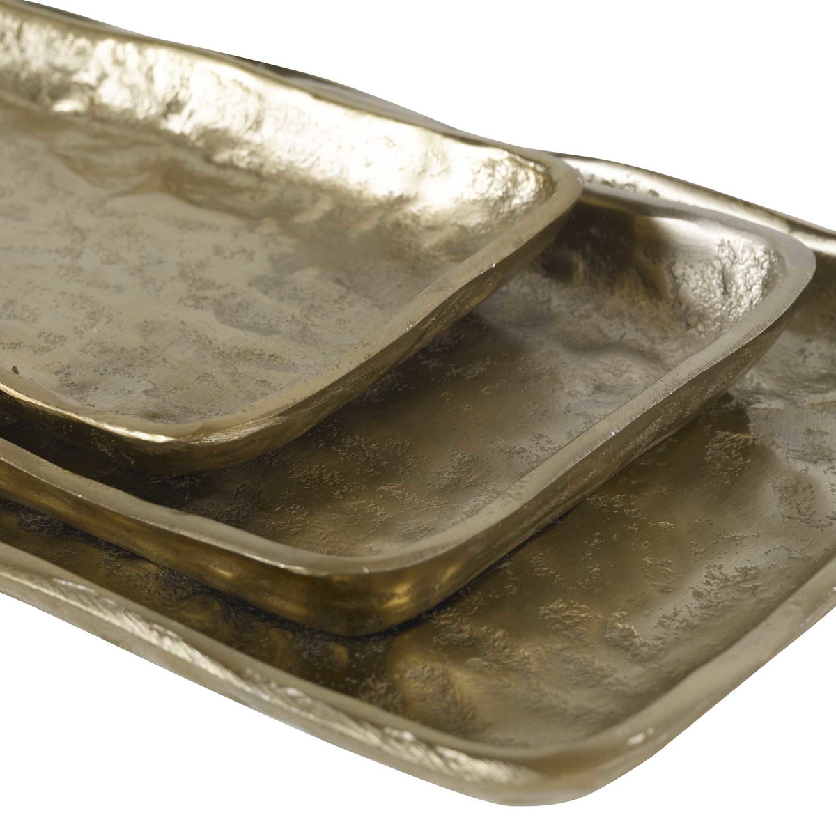 Artisan Antique Gold Trays Set/3, Decorative Tray by Uttermost, 24" width x 1.25" height x 7.5" depth View 3