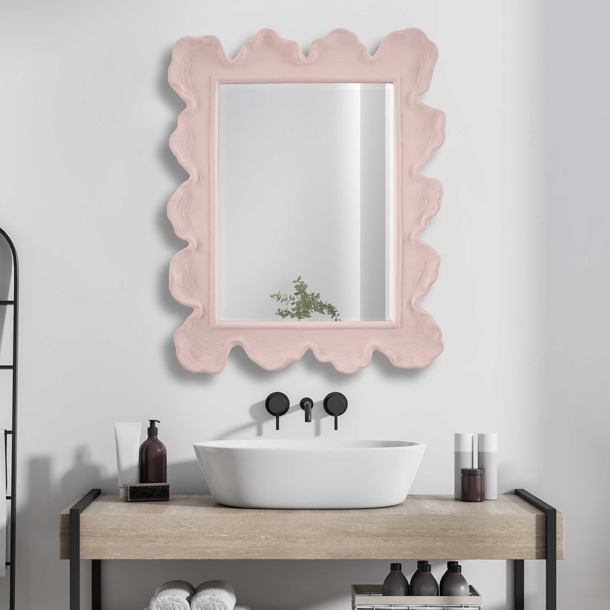 Sea Coral Pink Mirror, by Uttermost, 27.12" width x 34.25" height x 2.5" depth View 2