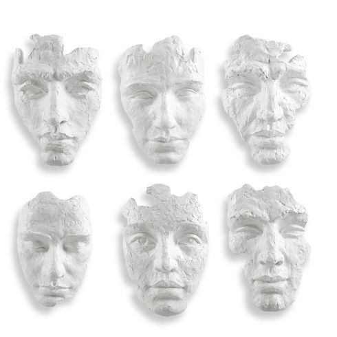 Self-Portrait White Mask Wall Decor Set/6