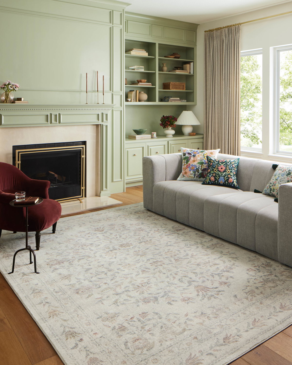 Rifle Paper Co. x Loloi Courtyard Rug, 2' length x 5' width View 2