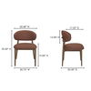 Ellie Dining Chair Rust, by Moe's Home, 20.75" width x 32" height x 20.5" depth thumbnail 8