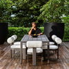 Bolster Back White Outdoor Dining Chair, Outdoor Chair by Uttermost, 1'8" width x 2'7.3" height x 2'4" depth thumbnail 9