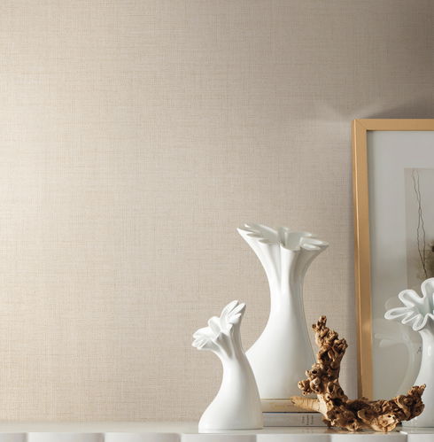 Gesso Weave Ivory Wallpaper