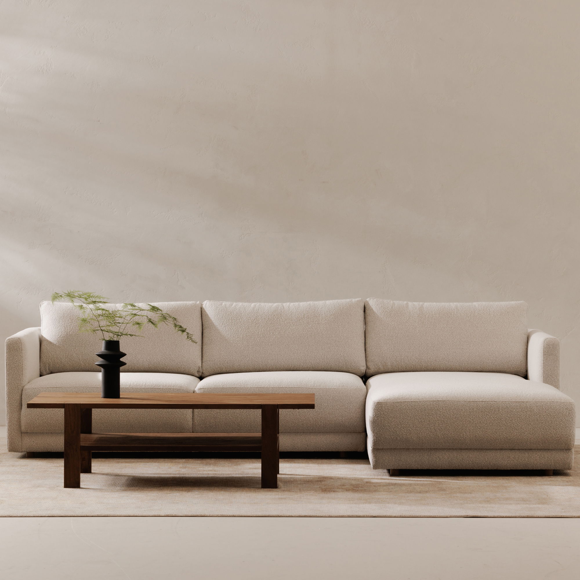 Bryn Sectional Right Oyster, Sectional Sofa by Moe's Home, 115.5" width x 31.5" height x 70.5" depth View 7