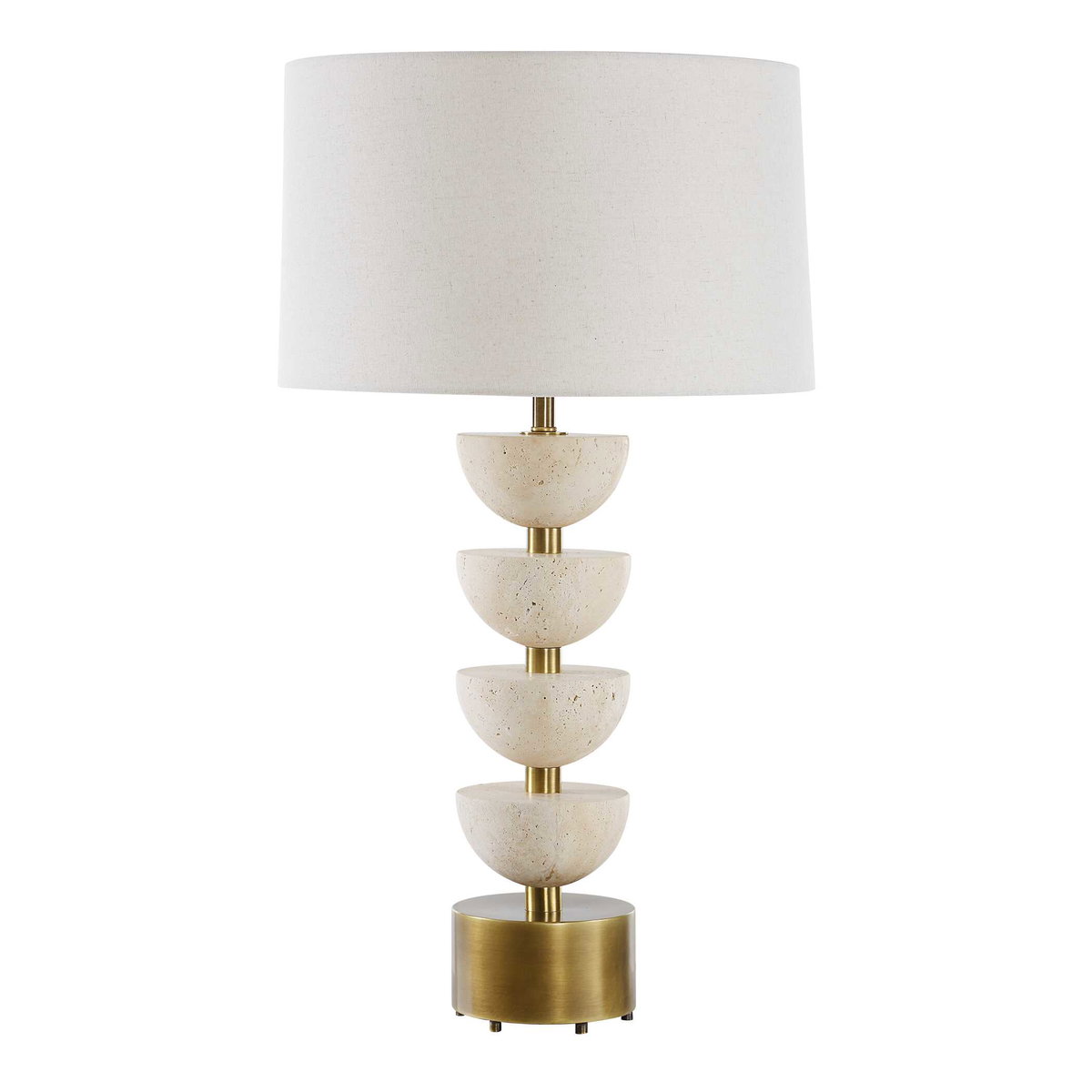 Hemisphere Travertine Table Lamp, by Uttermost, 17" width x 30.5" height x 17" depth View 5
