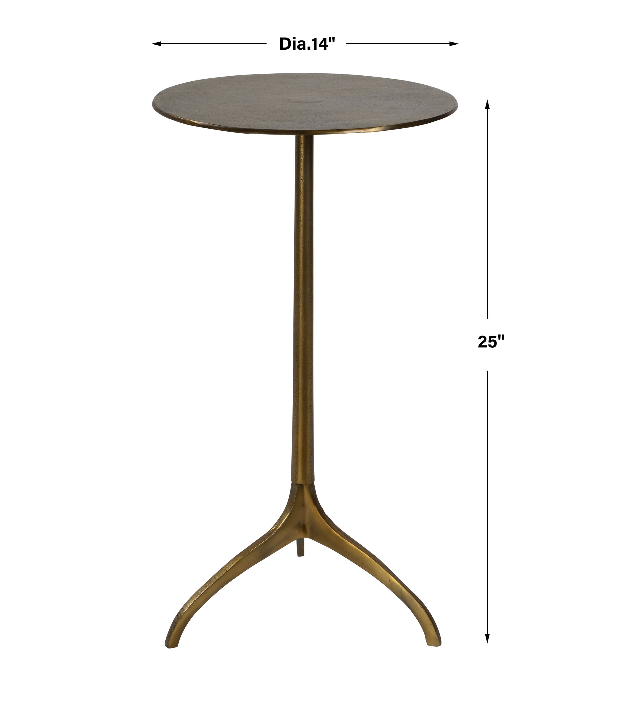 Beacon Gold Accent Table, Furniture by Uttermost, 14" width x 25" height x 14" depth View 3