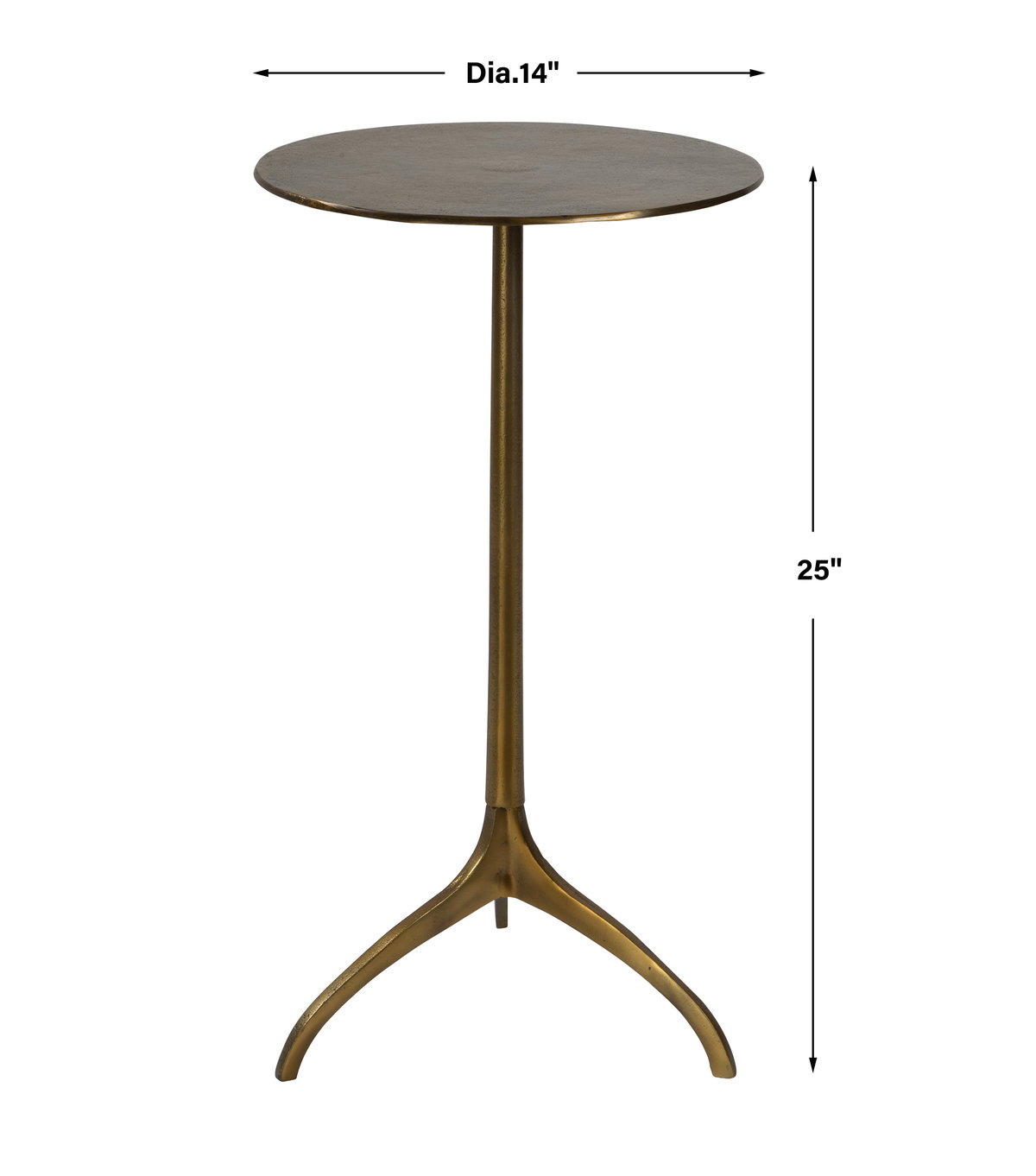 Beacon Gold Accent Table, Side & End Table by Uttermost, 14" width x 25" height x 14" depth View 3