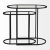 Celine 24.2 L x 12.6 W x 22.4 H Set of Two Black/Silver Metal and Glass Nesting Accent Tables, Side & End Table by Mercana, 24.21" length x 12.6" width x 22.44" height thumbnail 2