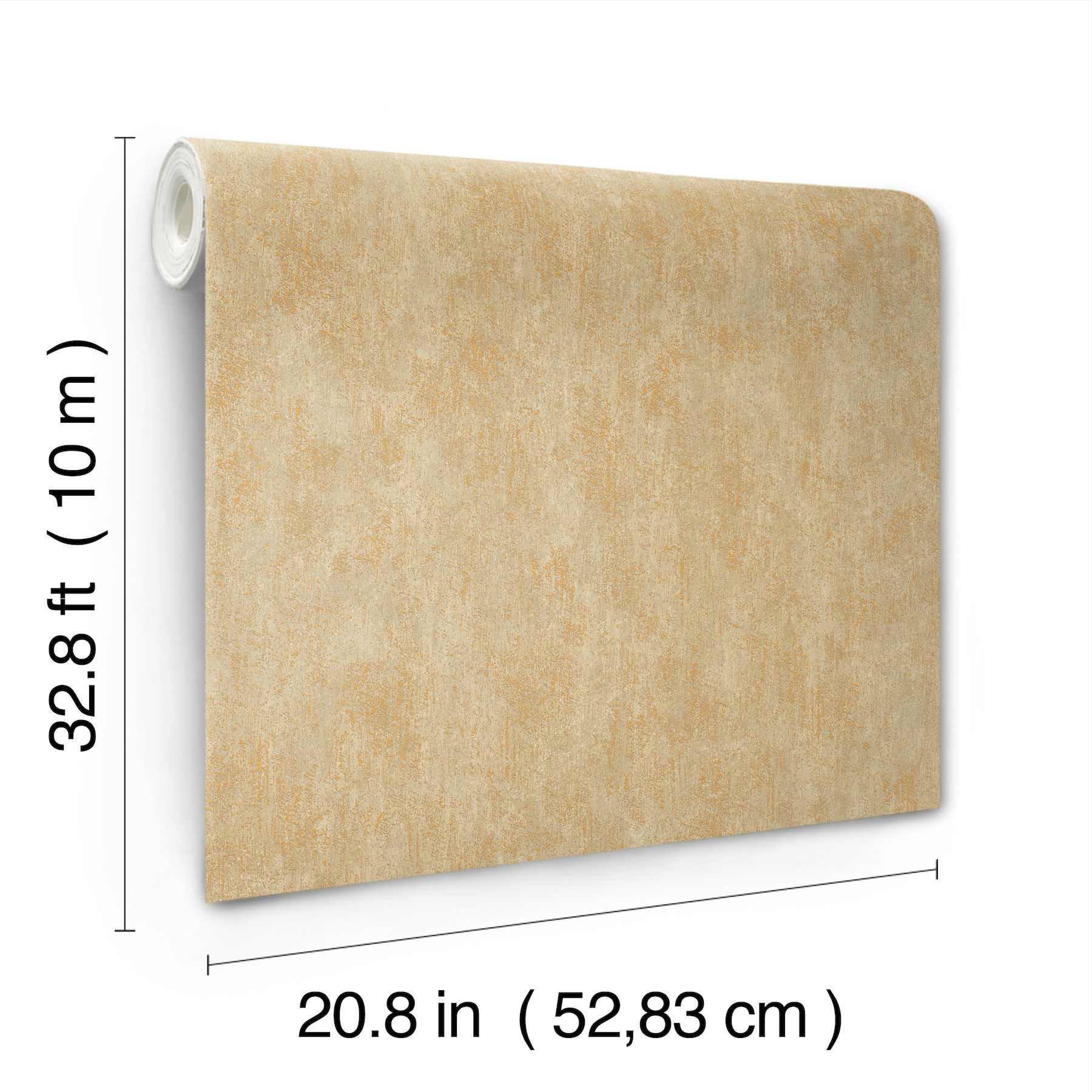 Shimmering Patina Gold on Taupe Wallpaper large image 