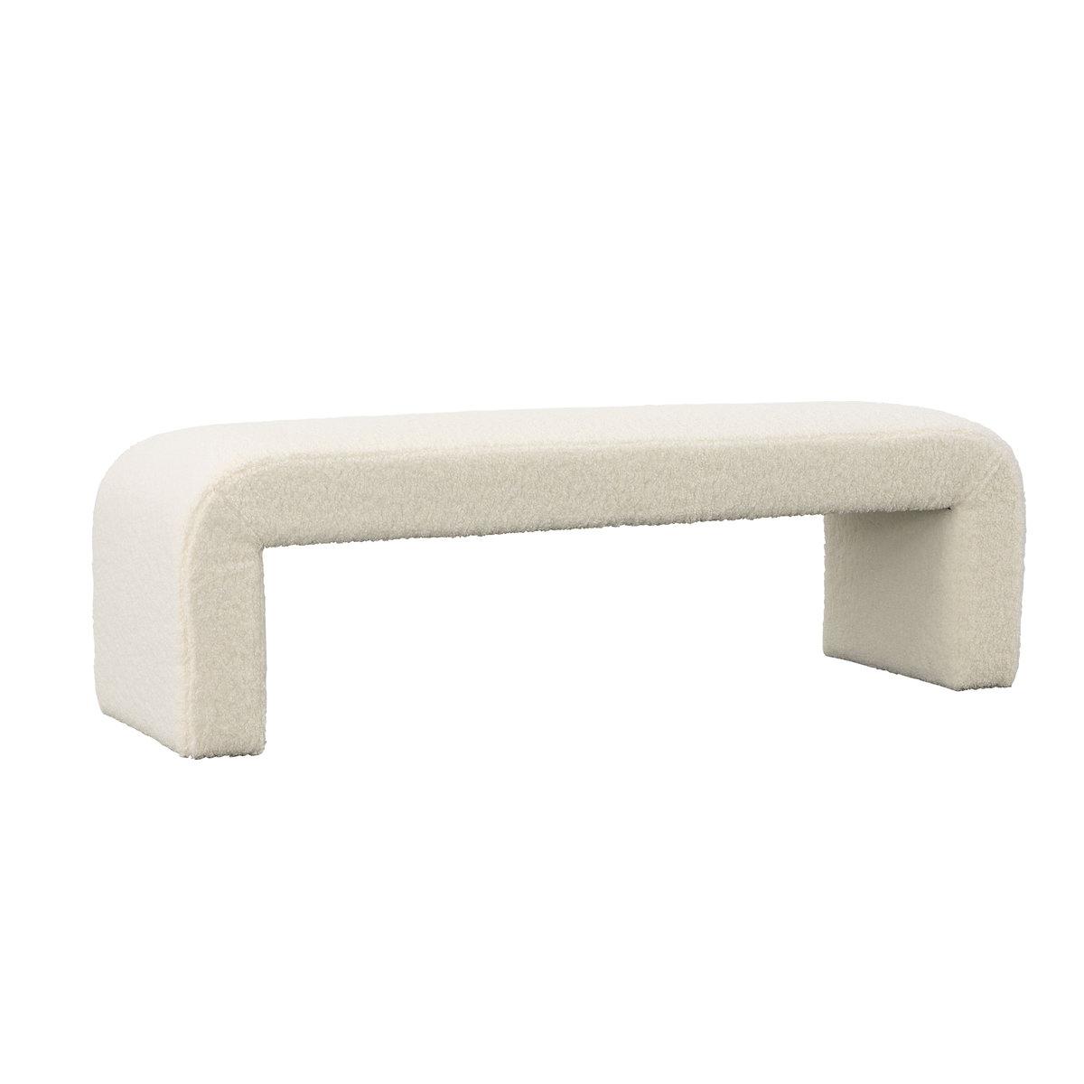 Kenneth Bench Cream, Benche by Dovetail, 59" width x 18.5" height x 17.5" depth View 1