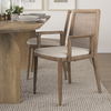 Clara Light Brown Wood with Cream Fabric Seat and Cane Back Dining Chair, by Mercana, 22.5" length x 23.5" width x 33.75" height thumbnail 2