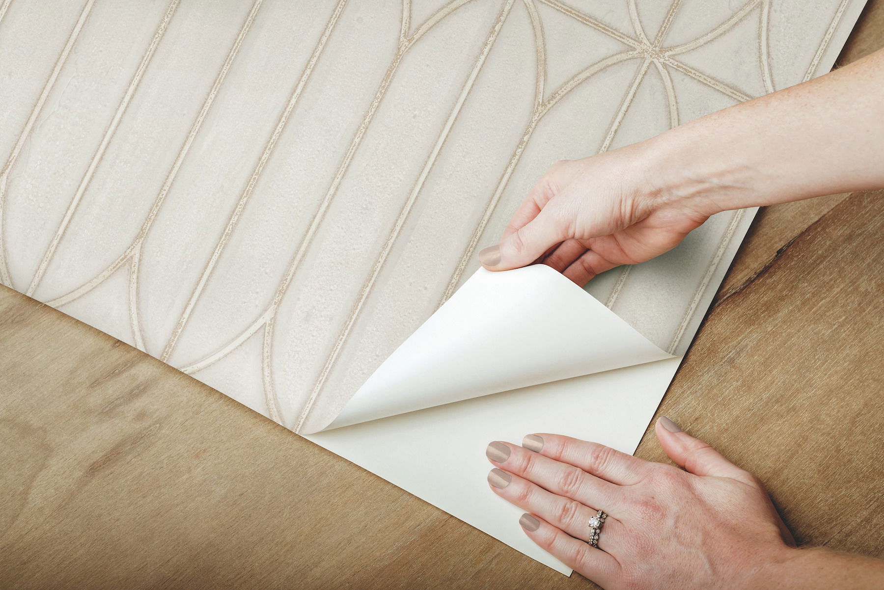 Pavilion Taupe Peel & Stick Wallpaper large image 