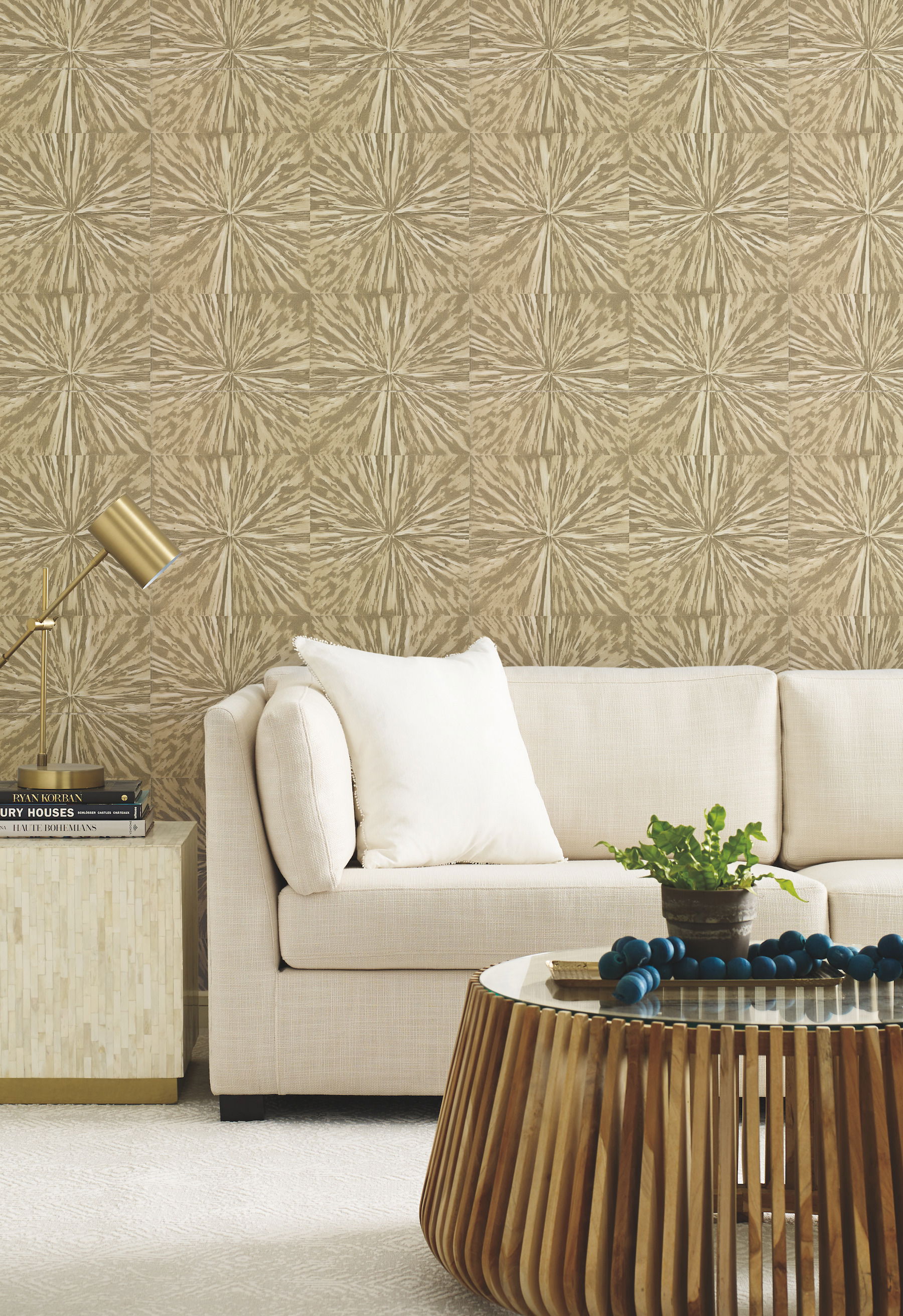 Squareburst Light Gold Wallpaper large image 