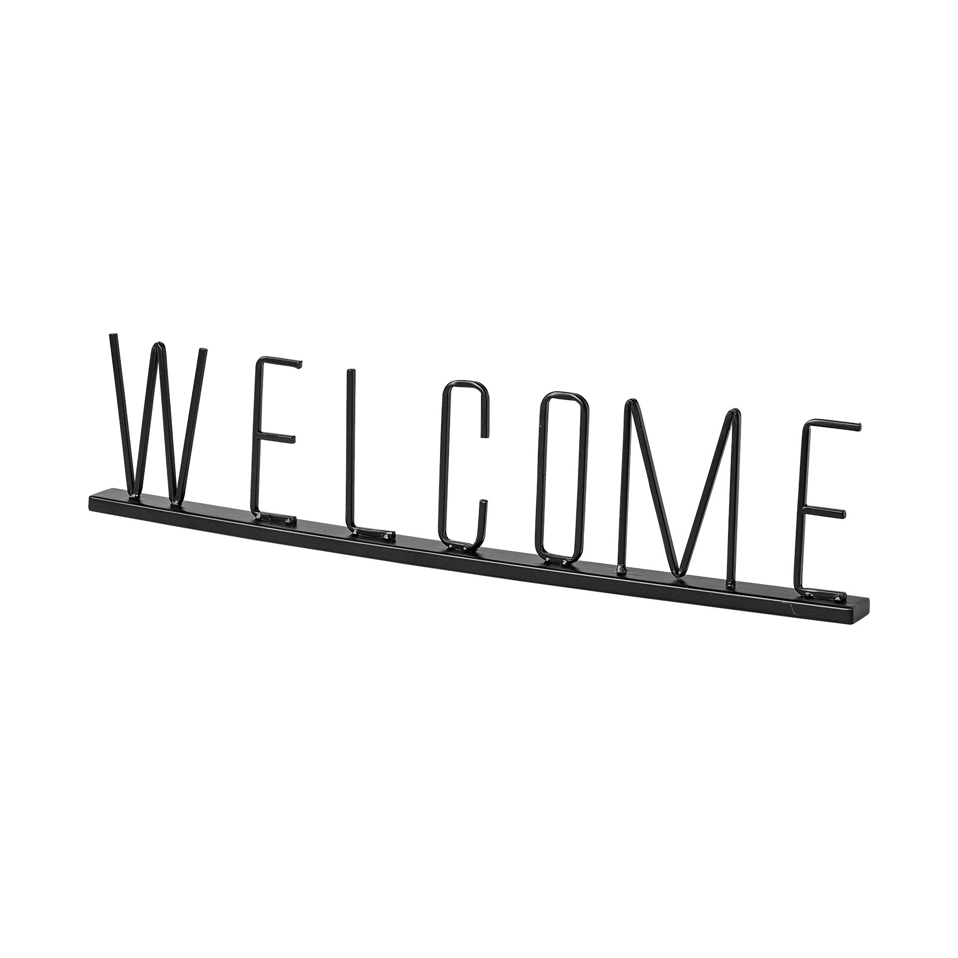 Welcome 24L x 1W Black Metal Sign, Decorative Object by Mercana, 24.33" length x 1.18" width x 5.31" height View 1