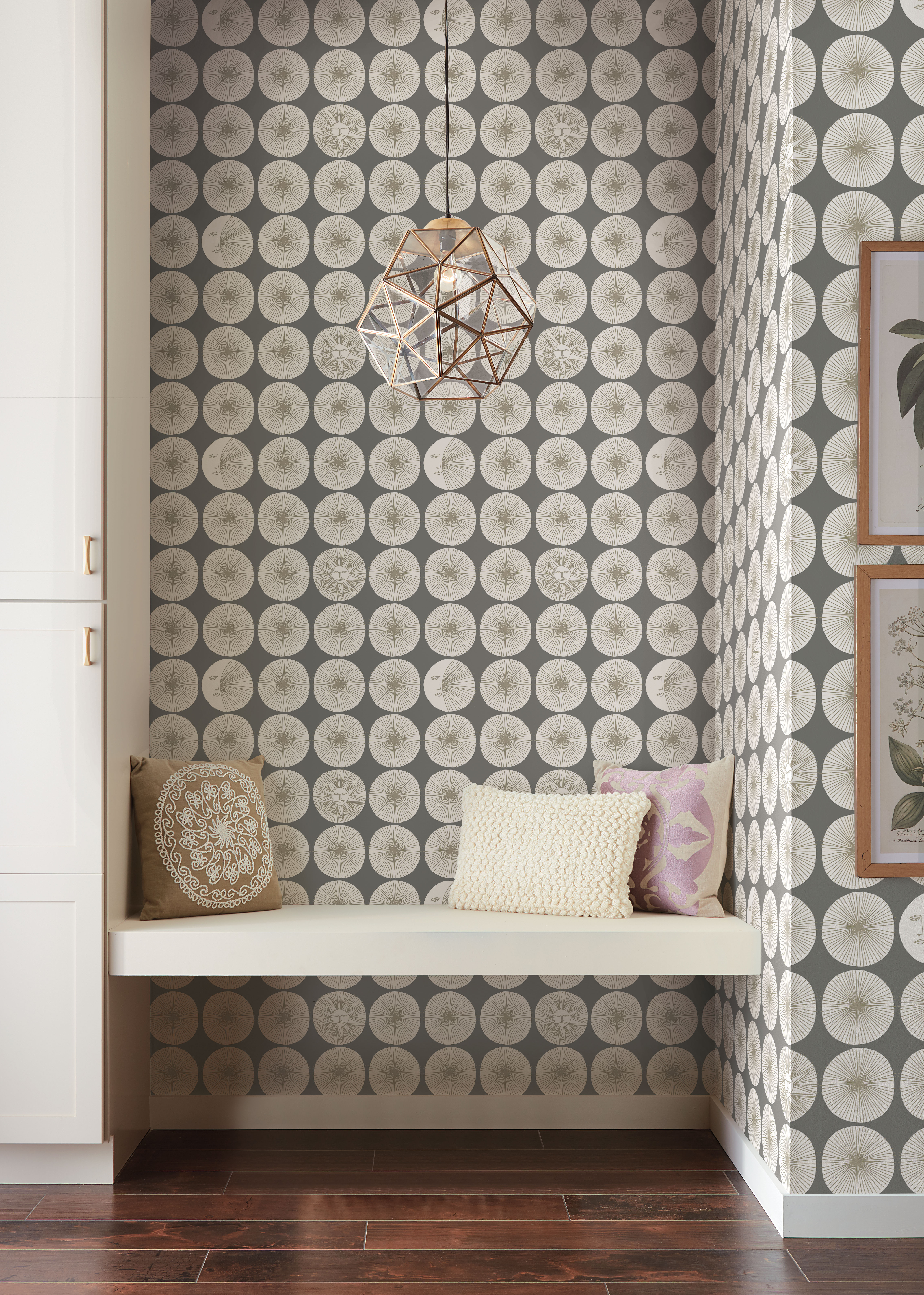 Soho Starburst Grey Peel & Stick Wallpaper large image 